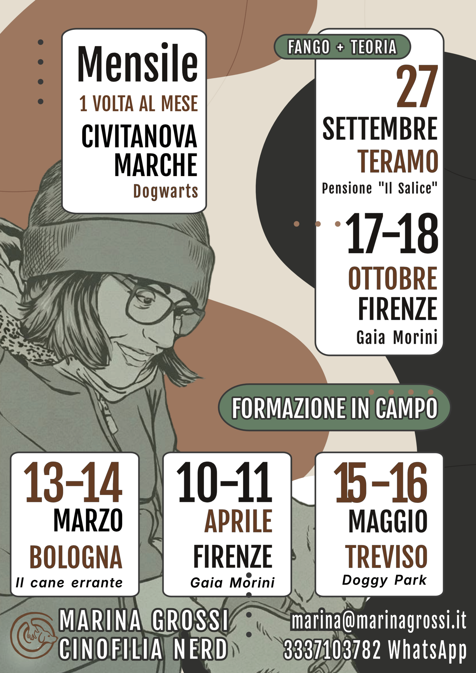 Locandina calendario laboratori cinofili - Marina Grossi